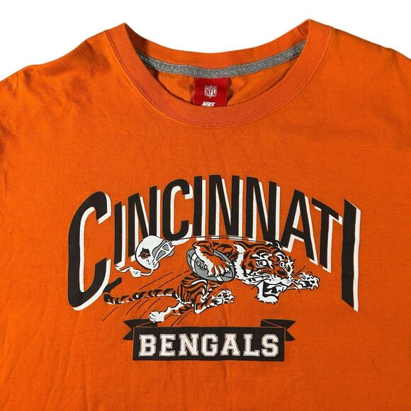 Nike Cincinnati Bengals Leaping Tiger Graphic Shirt Men’s 3XL Dri-Fit Orange NFL - Picture 3 of 12